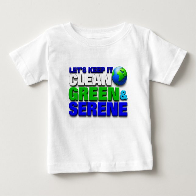 Camiseta Para Bebê Terra verde limpa (Frente)