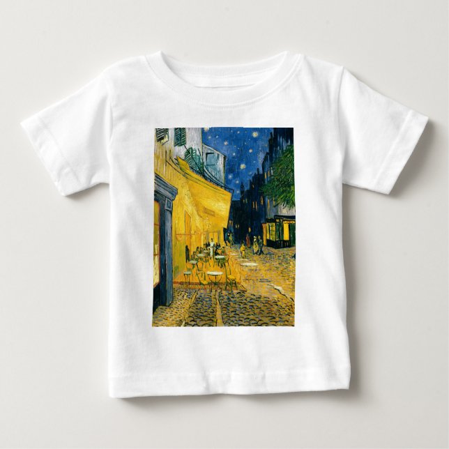 Camiseta Para Bebê Terraço do café de Vincent van Gogh |, Lugar du (Frente)