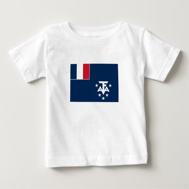 Camiseta Para Bebê Terras Antárticas Austrais Francesas (Frente)