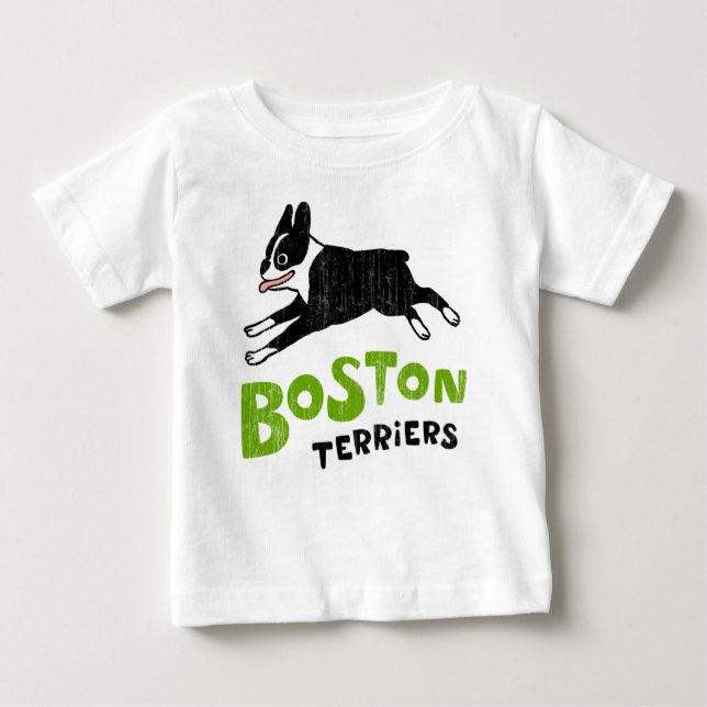 Camiseta Para Bebê Terriers de Boston (Frente)