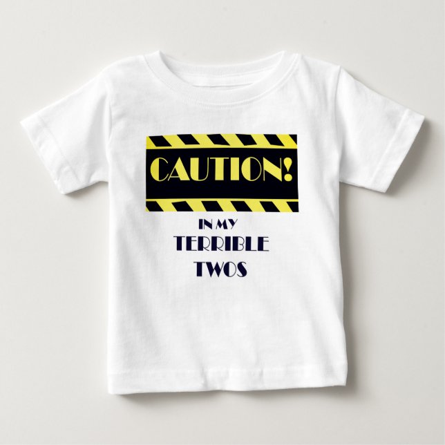 Camiseta Para Bebê Terrível Torneira Fita De Causa Amarelo E Preto (Frente)