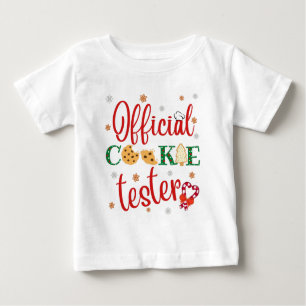 Camiseta Para Bebê testador de cookie oficial