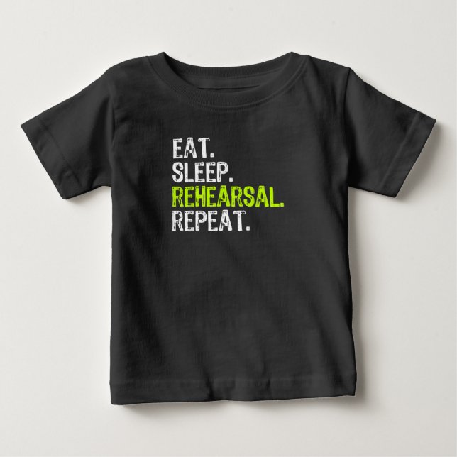 Camiseta Para Bebê Teste de sono Repetir Presente de Ator de Atriz (Frente)
