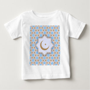 Camiseta Para Bebê teste padrão geométrico islâmico