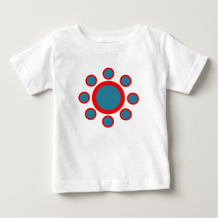 Camiseta Para Bebê teste padrão vermelho e azul do henna do círculo