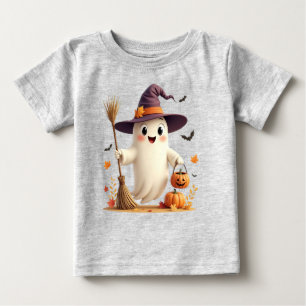 Camiseta Para Bebê Testemunha Bonita Fantasma Halloween Toddler T-Shi