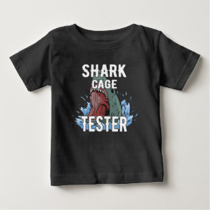 Camiseta Para Bebê Testor de gaiola de tubarão - Engraçado Humor de a
