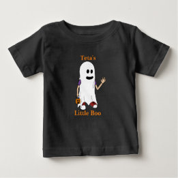 Camiseta Para Bebê Teta's Little Boo Boy Trick ou Treater