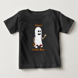 Camiseta Para Bebê Teta's Little Boo Boy Trick ou Treater Baby T-Shir