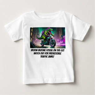 Camiseta Para Bebê Teto das Crianças em Viagem Rodoviária em T-Rex