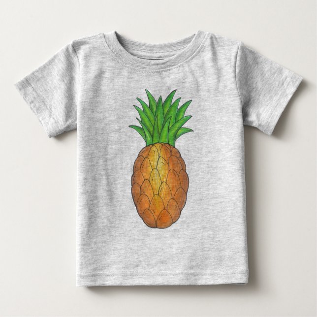 Camiseta Para Bebê Teto de abacaxi tropical (Frente)