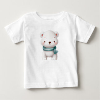 Camiseta Para Bebê Teto De Criança Do Urso Branco Bonito, Chá de fral