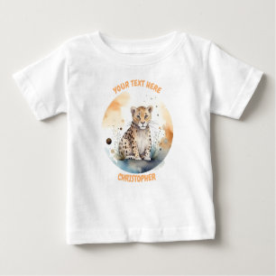 Camiseta Para Bebê Teto-Leopardo Personalizado