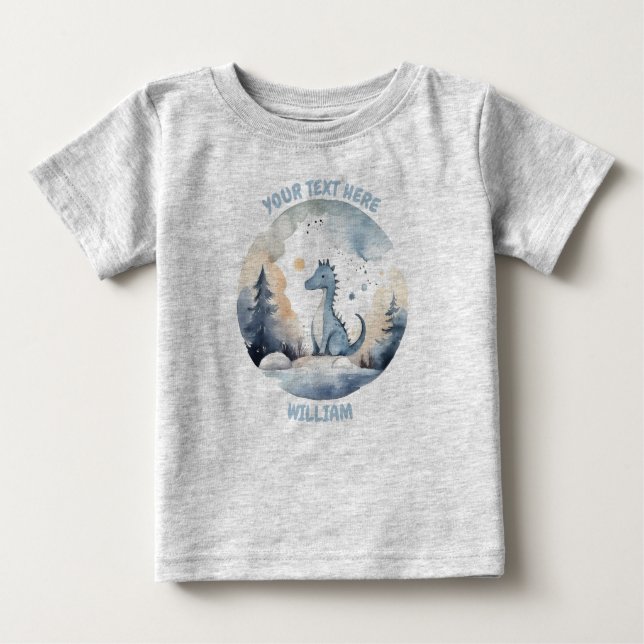 Camiseta Para Bebê Teto Personalizado De Dinossauro Para Bebês (Frente)