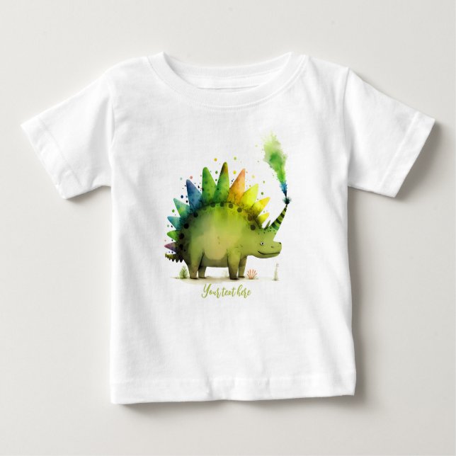 Camiseta Para Bebê Teto Personalizado De Dinossauro Para Bebês (Frente)