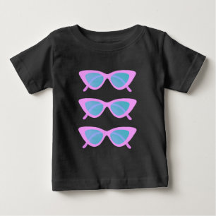 Camiseta Para Bebê Teto 'Sunnies Rosa' Impresso