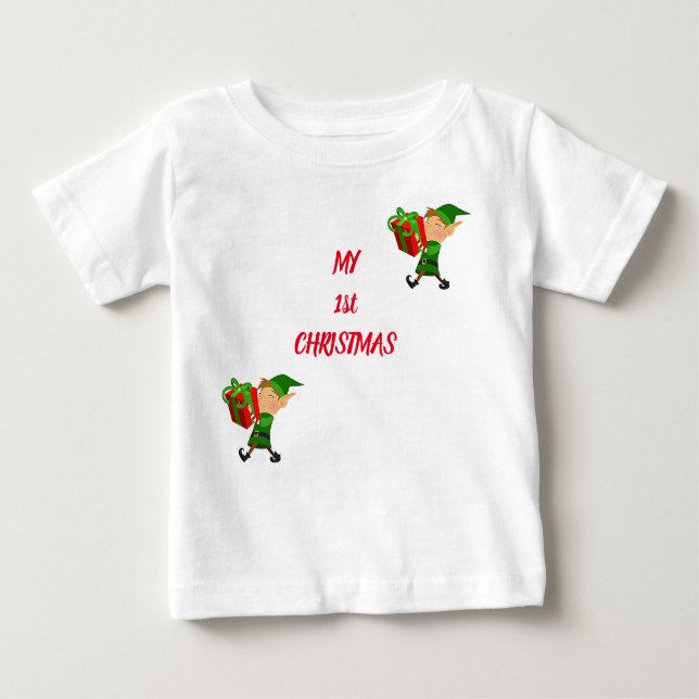 Camiseta Para Bebê TEVE PARA ***NATAL DE 1 rua DE BEBÊ*** (Frente)