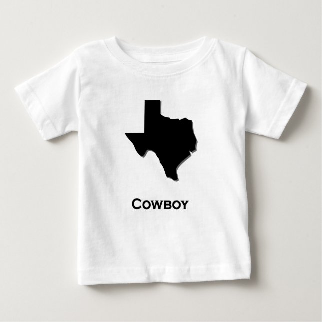 Camiseta Para Bebê Texas Cowboy (Frente)
