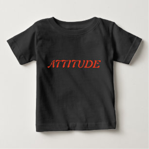 Camiseta Para Bebê Texto "Atitude" Kid T-shirt.