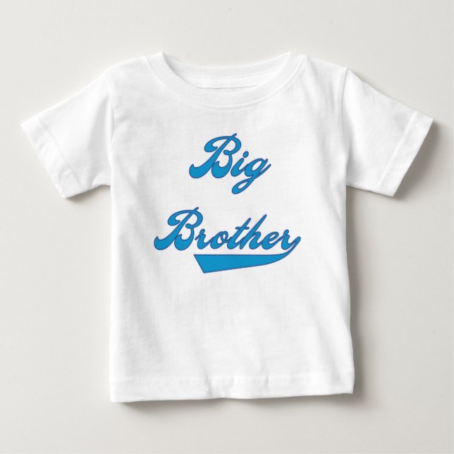 Camiseta Para Bebê Texto Azul do Big Brother (Frente)