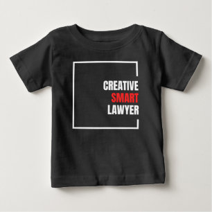 Camiseta Para Bebê texto branco e vermelho do advogado inteligente cr