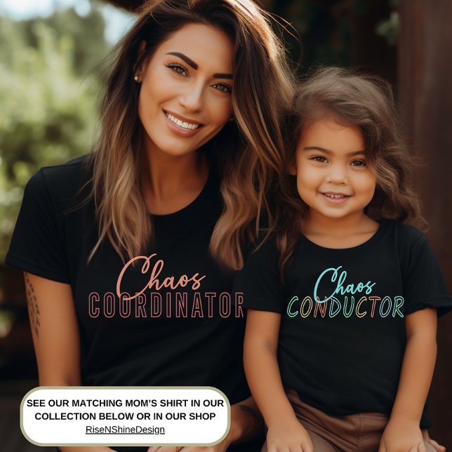 Camiseta Para Bebê Texto Colorido Divertido Comando Caos Criança (Criador carregado)