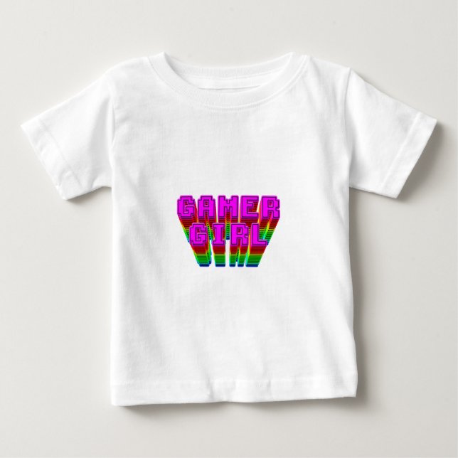 Camiseta Para Bebê Texto da Gamer Girl (Frente)