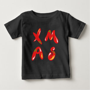 Camiseta Para Bebê Texto de Bolha do Xmas