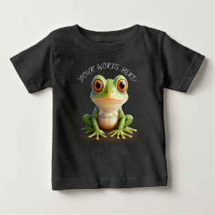 Camiseta Para Bebê Texto de Edição do Cartoon de Sapo Verde Super Bon