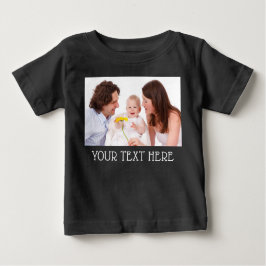 Camiseta Para Bebê Texto de Fotografia Personalizada e Nome de Cubo