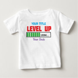 Camiseta Para Bebê texto de Nível Acima com progresso de carregamento