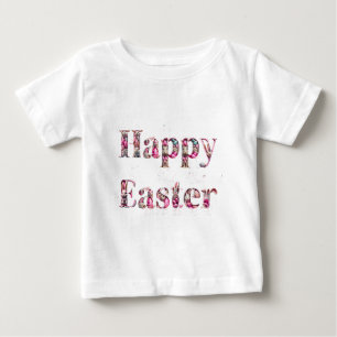 Camiseta Para Bebê Texto decorativo do felz pascoa