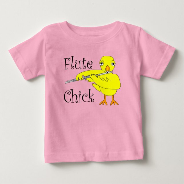 Camiseta Para Bebê Texto do Pintinho de Fluxo (Frente)