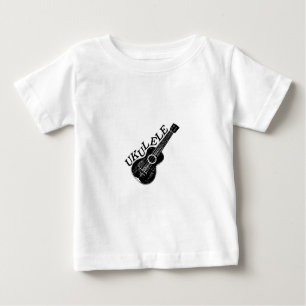 Camiseta Para Bebê Texto E Imagem Do Ukulele