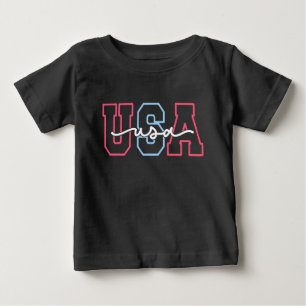 Camiseta Para Bebê Texto EUA Design do 4 de Julho-62118