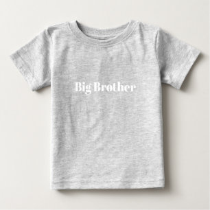 Camiseta Para Bebê Texto fofo do nome personalizado branco do Big Bro