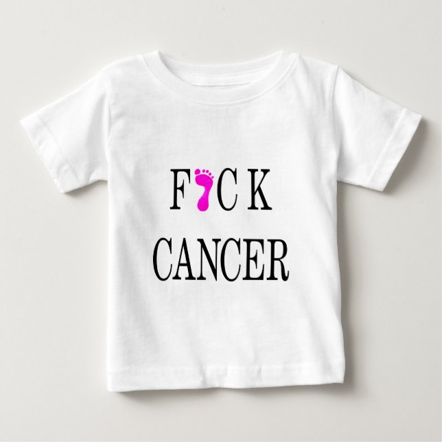 Camiseta Para Bebê texto macio do cancer do f*ck (Frente)