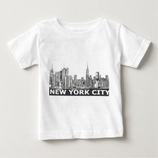 Camiseta Para Bebê Texto monocromático da skyline de NYC
