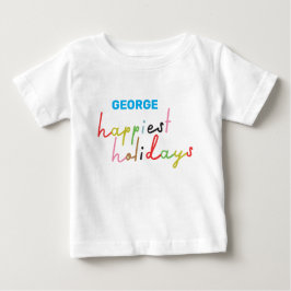 Camiseta Para Bebê texto personalizado retrorando feriados mais feliz