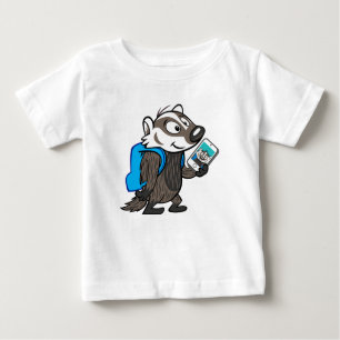 Camiseta Para Bebê Texugo Selfie do filho do baby-boom do guaxinim  