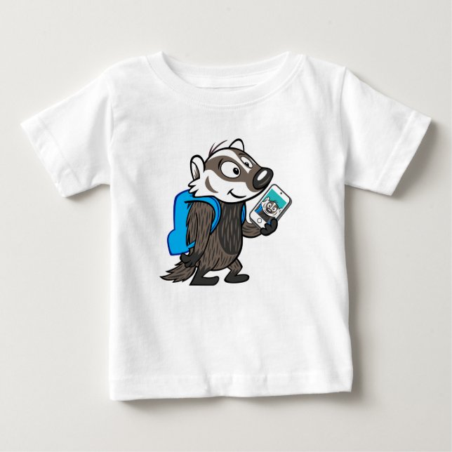 Camiseta Para Bebê Texugo Selfie do filho do baby-boom do guaxinim | (Frente)