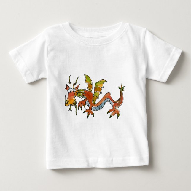 Camiseta Para Bebê Thar Be Dragon (Frente)