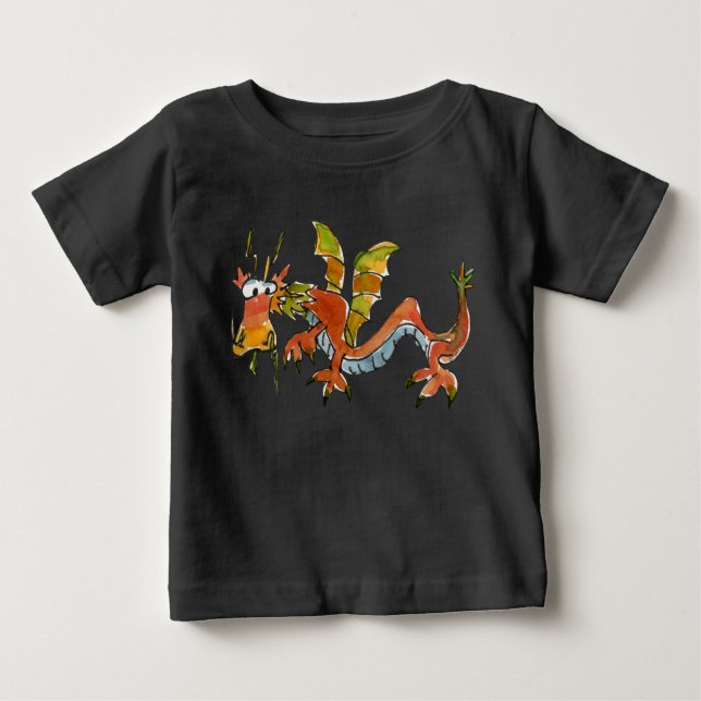 Camiseta Para Bebê Thar Be Dragon (Frente)
