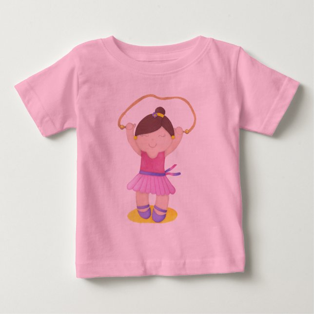 Camiseta Para Bebê The Ballerina Jumping Rope (Frente)