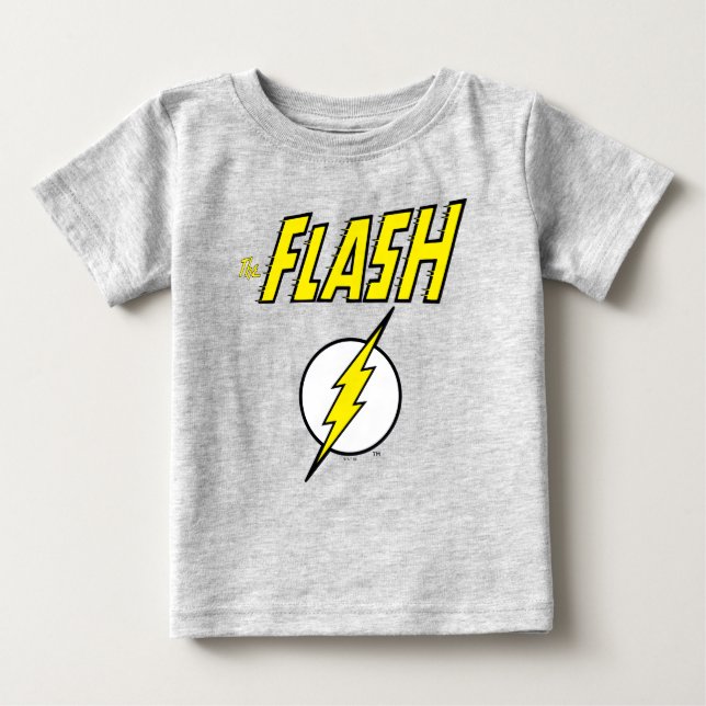 Camiseta Para Bebê The Flash Name & Lightning Bolt Logo (Frente)