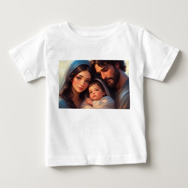 Camiseta Para Bebê The Holy Family Baby Tee Shirt (Frente)