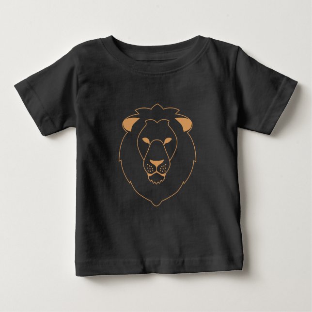 Camiseta Para Bebê The Lion's Gaze: Golden Contour (Frente)