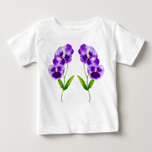 Camiseta Para Bebê "The Pansy Party" num Toddler Ruffle Tee (III) (Frente)