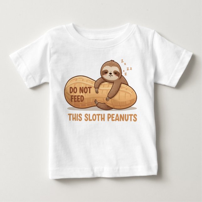 Camiseta Para Bebê This Sloth Can’t Eat Peanuts | Kids Allergy Shirt (Frente)