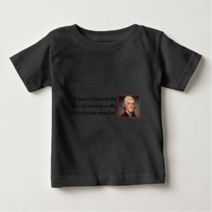 Camiseta Para Bebê Thomas Jefferson Sobre Democracia
